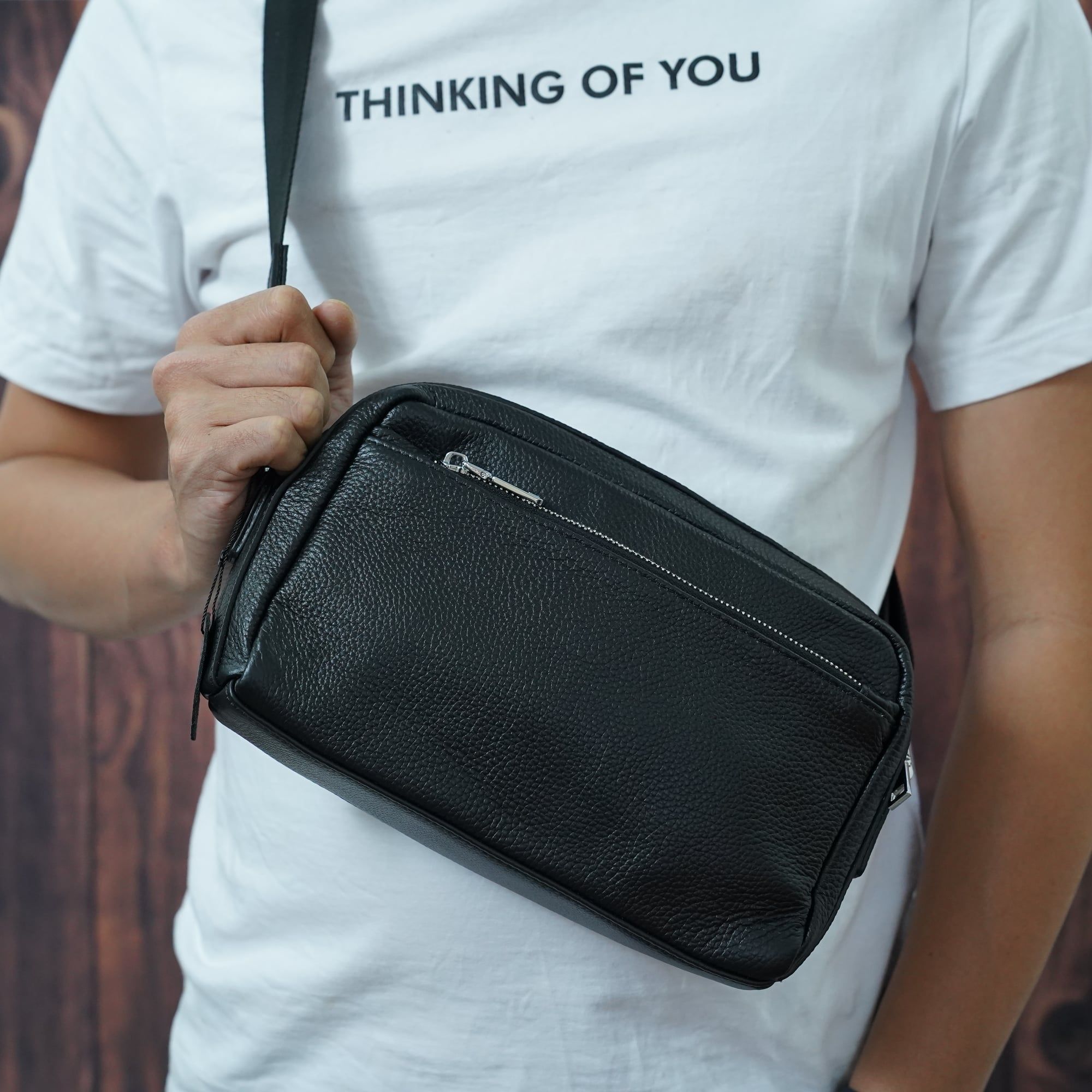 CLUTCH Cầm Tay & Đeo Chéo Đa Năng Da Thật VINTAGE SBM217