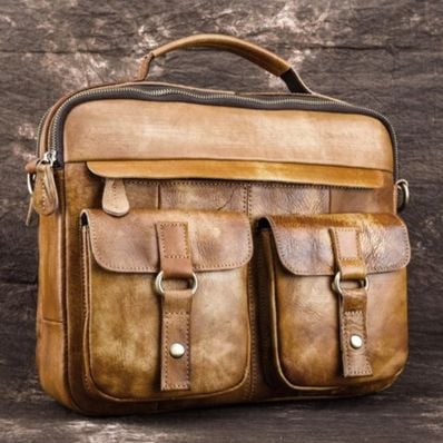 Cặp Da Bò VEG Italy Nhập Khẩu Đựng Laptop Phong Cách Cổ Điển SBM196