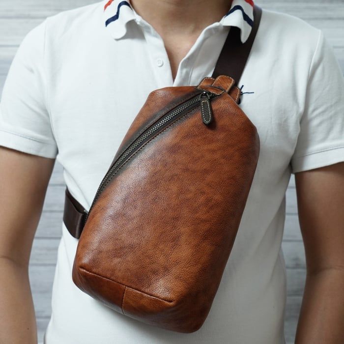 Túi Da VEG Italy Nhập Khẩu Đeo Chéo Trước Ngực VINTAGE TUDA SBM184