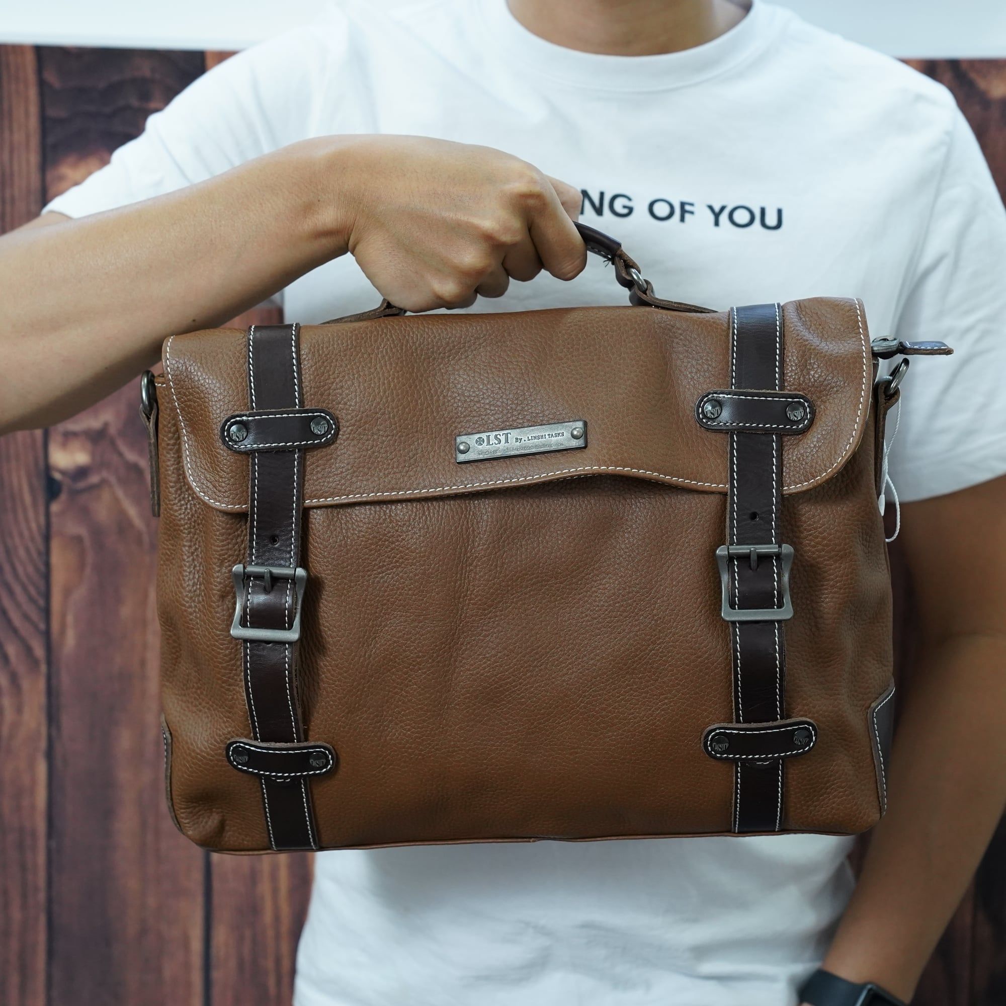 Cặp Xách Tay Da Bò VEG Italy Nhập Khẩu Đựng Laptop Phong Cách Cổ Điển SBM173