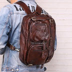 Cặp Da Bò Thật Đa Chức Năng Đựng Laptop Phong Cách VINTAGE BPL158