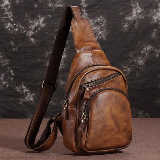 Túi da bò thật đeo chéo trước ngực SBM155