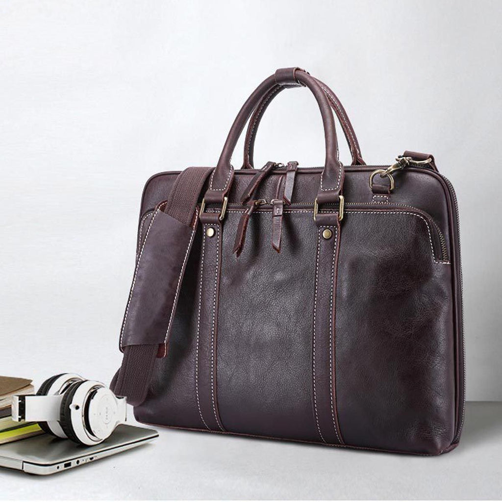 Cặp Doanh Nhân Da Bò Thật  Đựng Laptop & Hồ Sơ SBM270