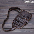 Túi Da Bò Thật đeo chéo ngực Dập Vân Cá Sấu - SBM127