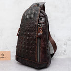 Túi Da Bò Thật đeo chéo Dập Vân Cá Sấu Berry & Ken RETRO - SBM111