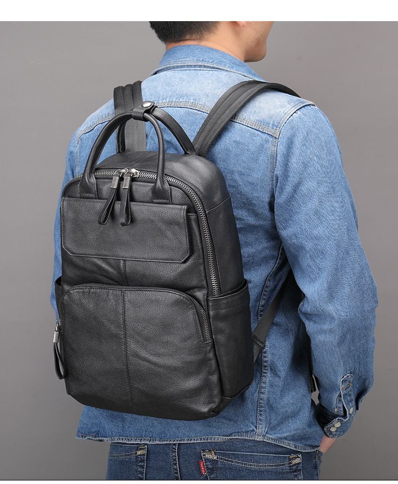 Balo Da Bò Thật VINTAGE Phong Cách Sang Trọng BPL350