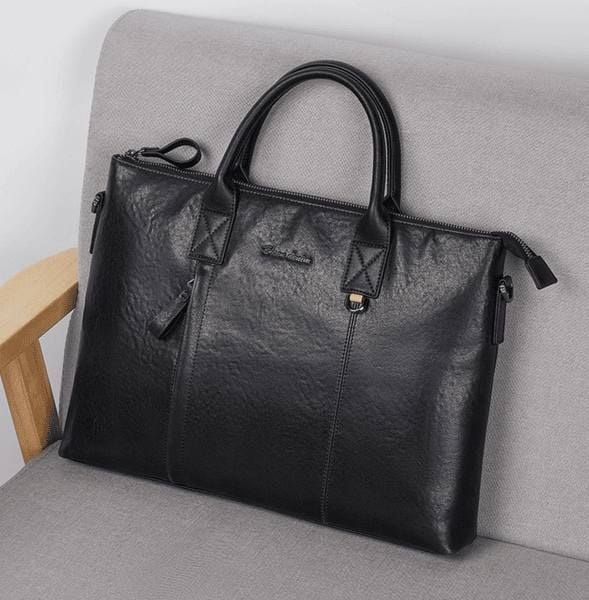 Cặp Da Công Sở Cao Cấp Da Bò Thật Đựng Laptop & Hồ Sơ SBM344