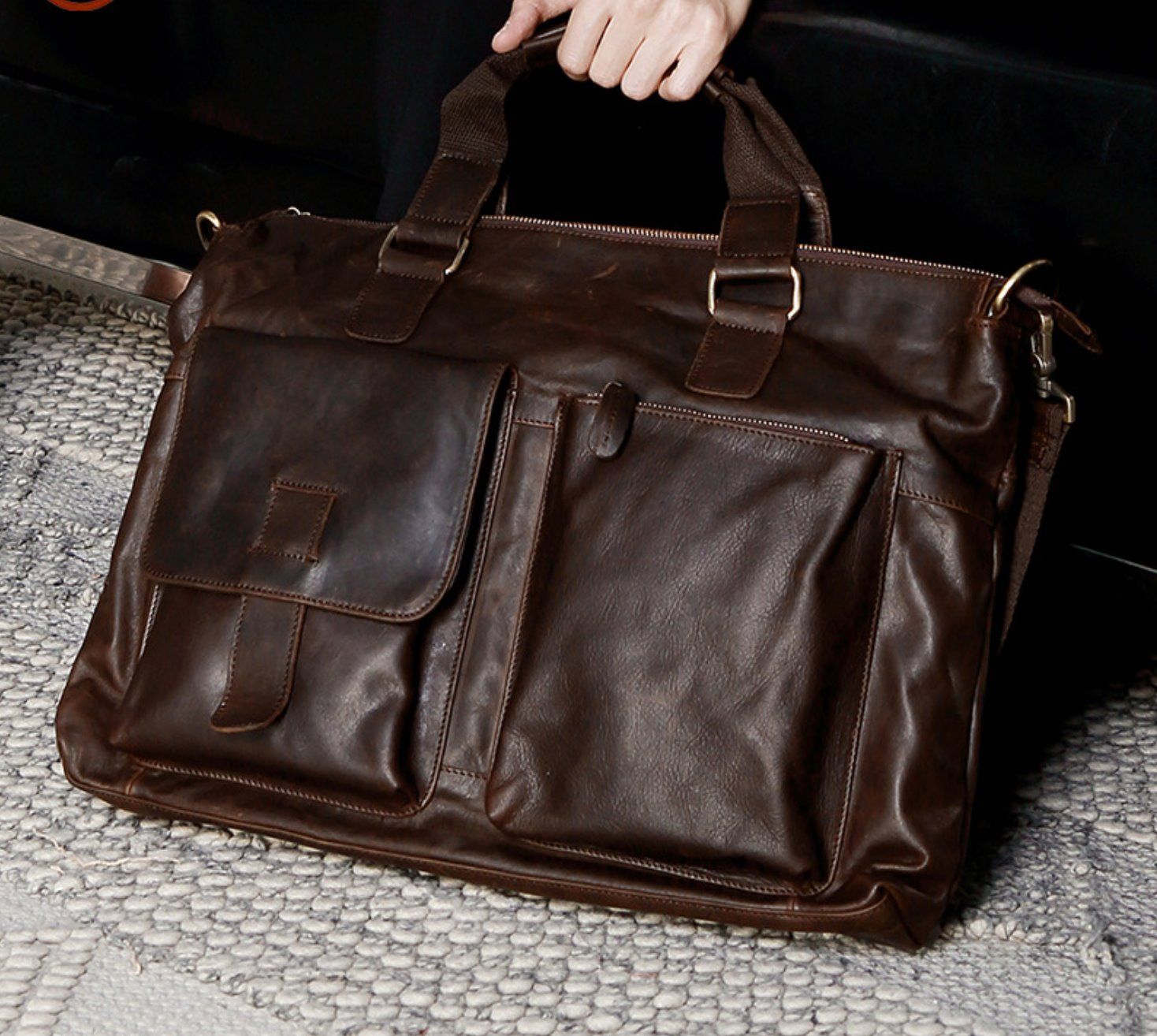 Cặp Da Công Sở & Doanh Nhân Da Bò Nhập Khẩu Đựng Laptop VINTAGE SBM276