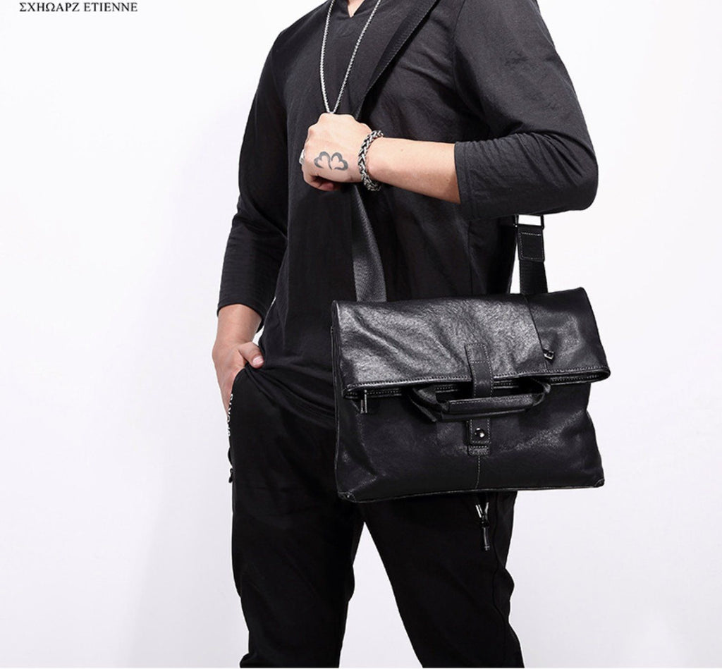 Túi Đeo Chéo Da Bò Thật Đựng Laptop & iPad Classic Style TUDA SBM263