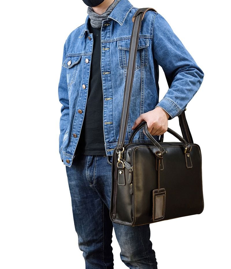 Cặp Da Công Sở Da Bò Sáp Đựng Laptop RETRO SBM272