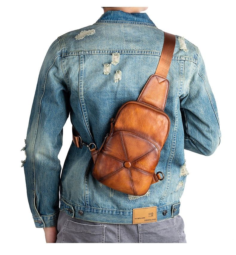 Túi Da Bò VEG Italy Cao Cấp Đeo Chéo Trước Ngực VINTAGE SBM246