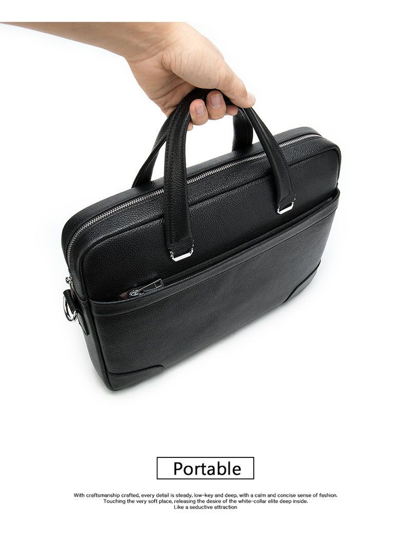 Cặp Xách Tay & Đeo chéo Da Bò Thật Đựng Laptop Bussiness Men SBM234