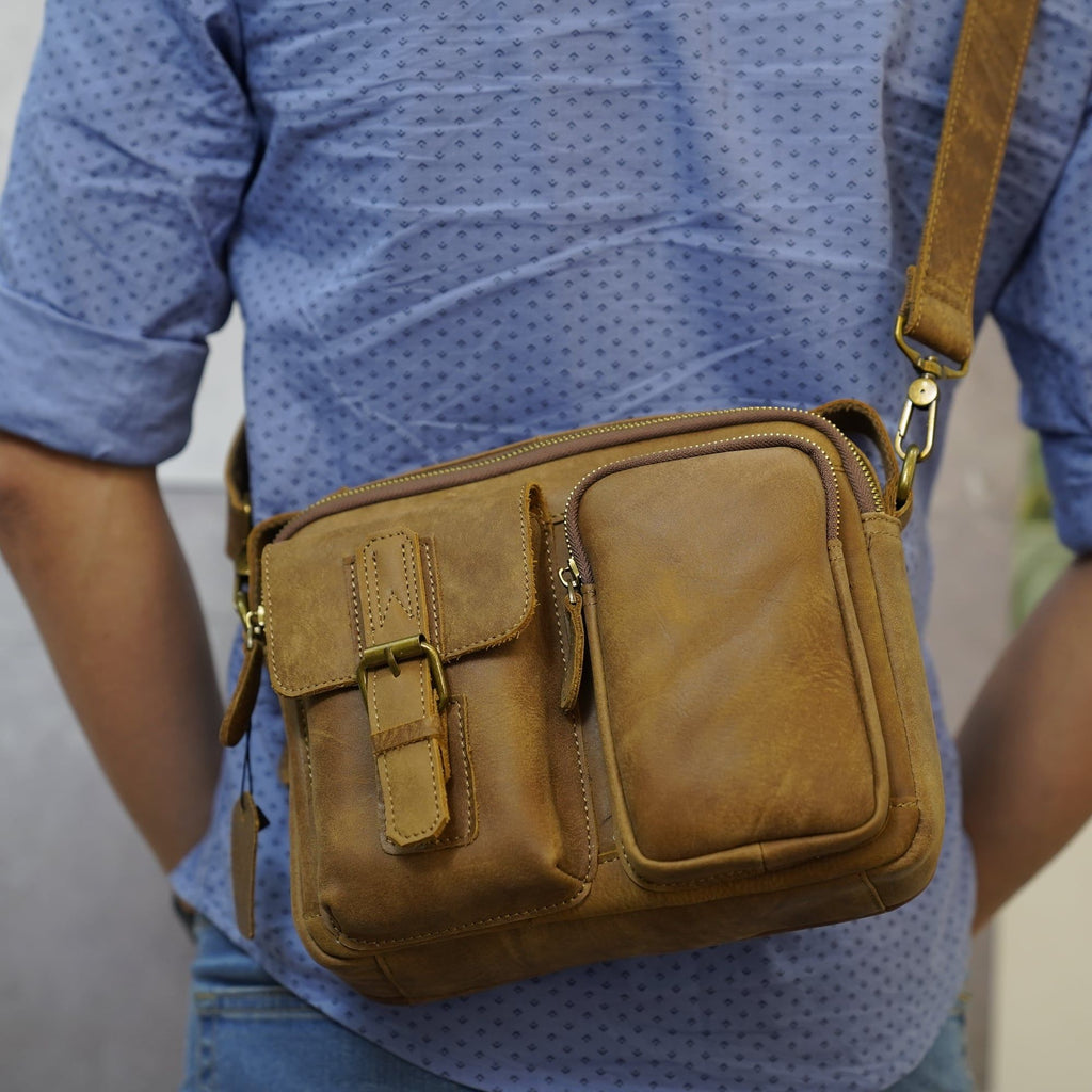 Túi Da Bò Thật RETRO Đeo Chéo & Xách Tay Đựng IPad SBM223