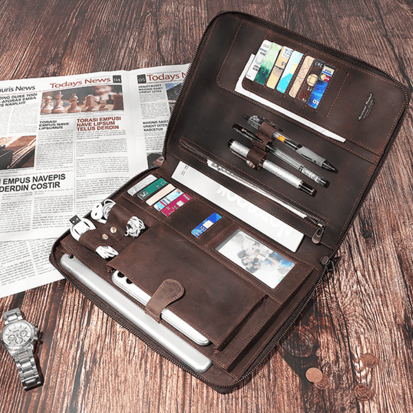 Cặp Da Bò Thật Cầm Tay Đa Năng RETRO, Phong Cách Doanh Nhân CLH212