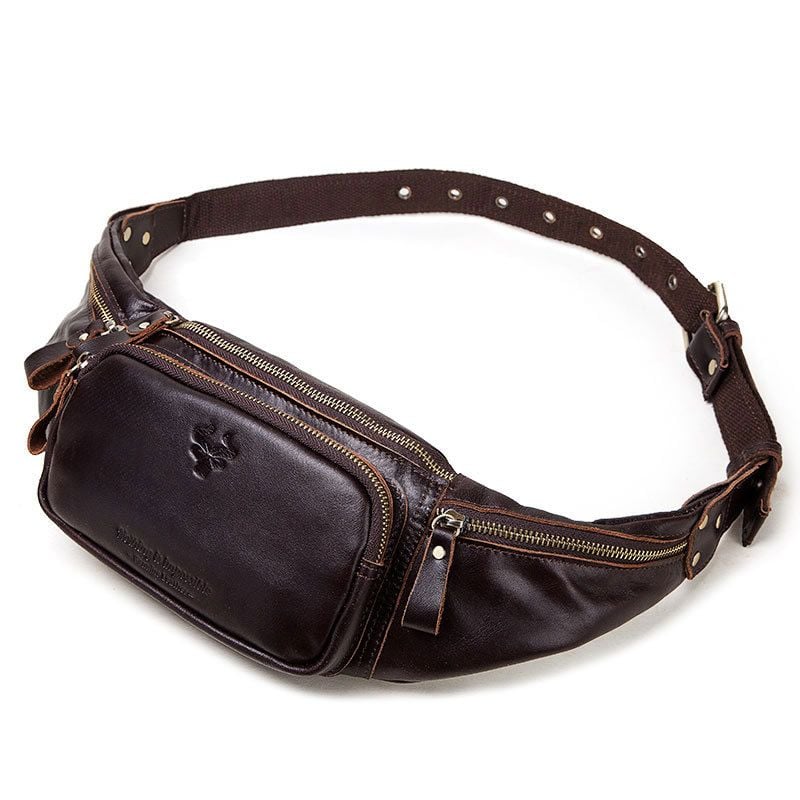 Túi Da Bò Thật Mini Đeo Chéo Ngực Và Thắt Lưng SBM213