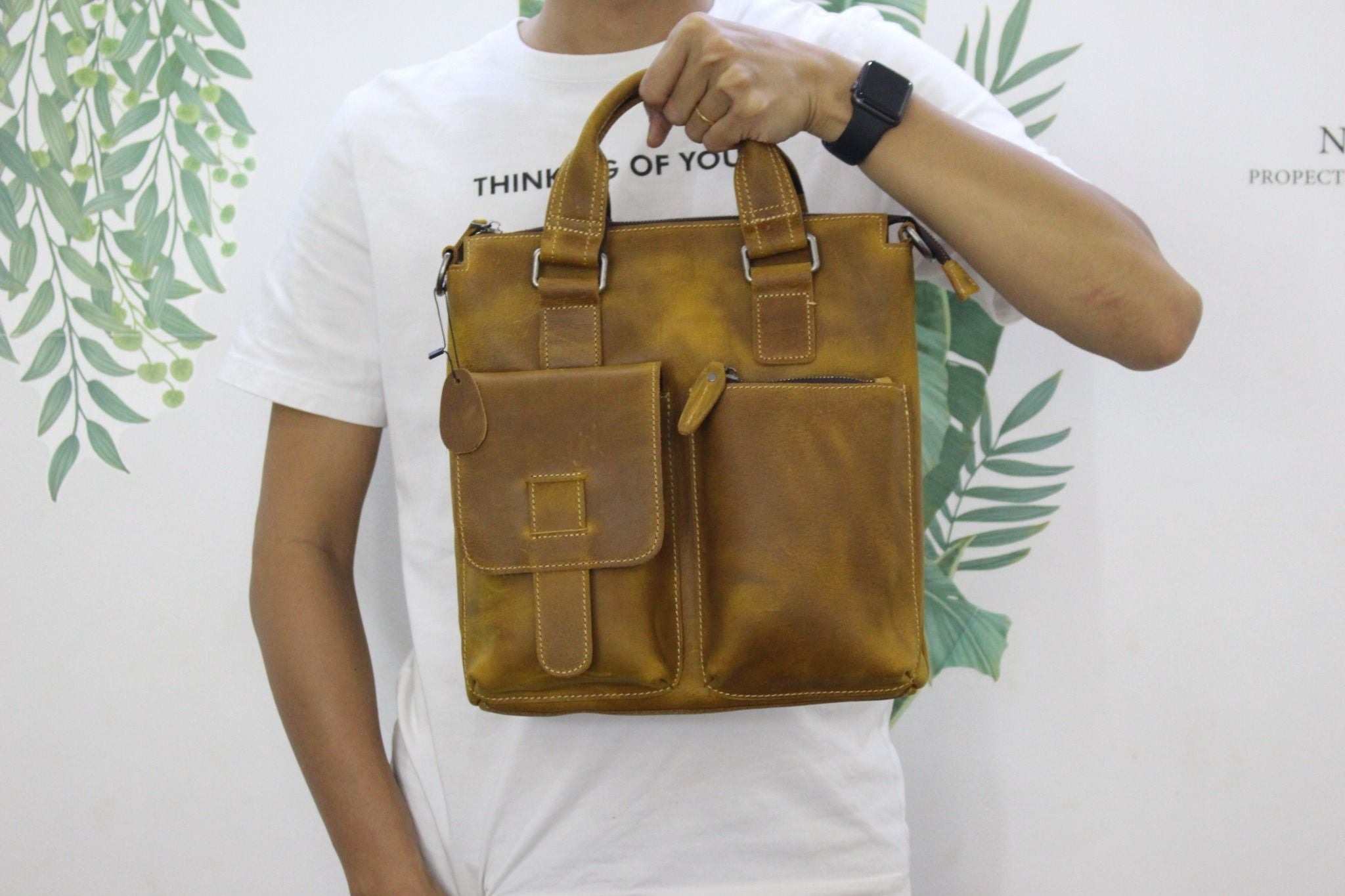 Túi Da Bò Thật Đựng Laptop Phong Cách Doanh Nhân RETRO SBM200