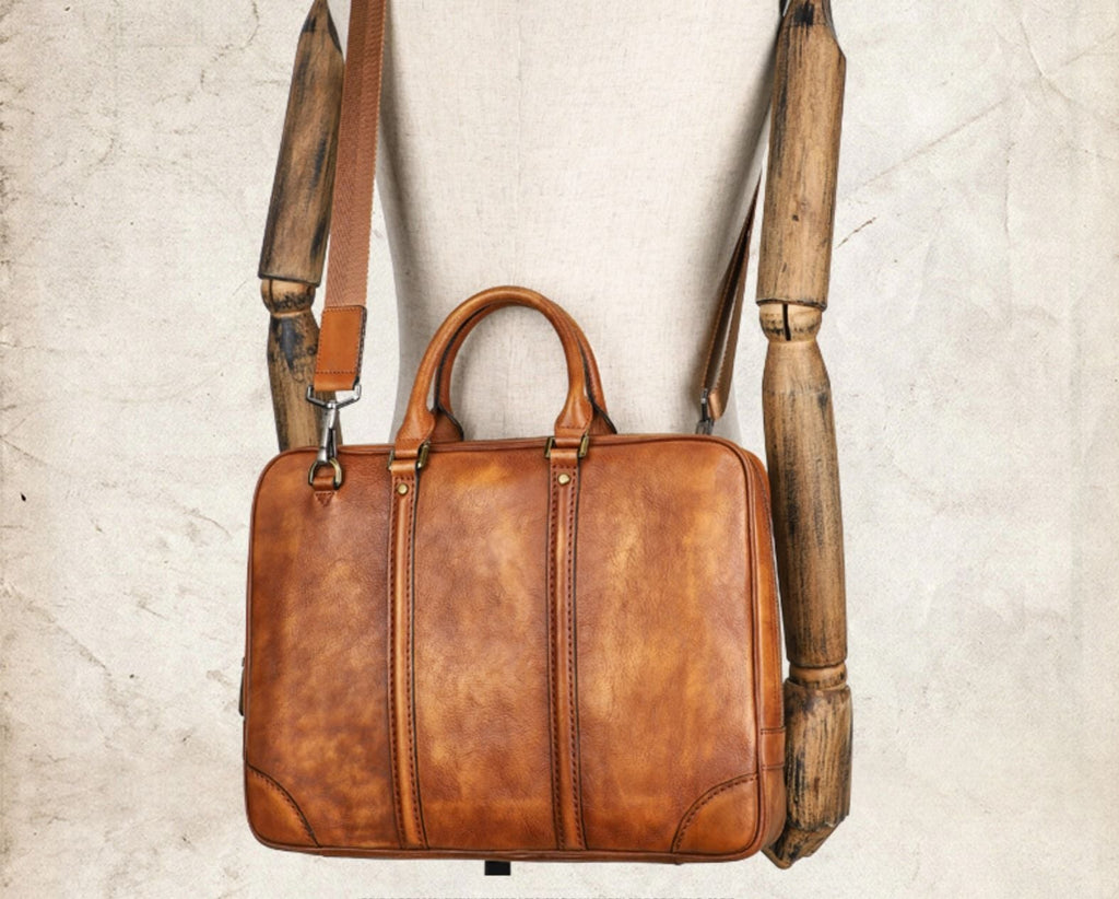 Cặp Xách Tay Da Bò VEG Italy Nhập Khẩu Đựng Laptop Bussiness Men SBM191