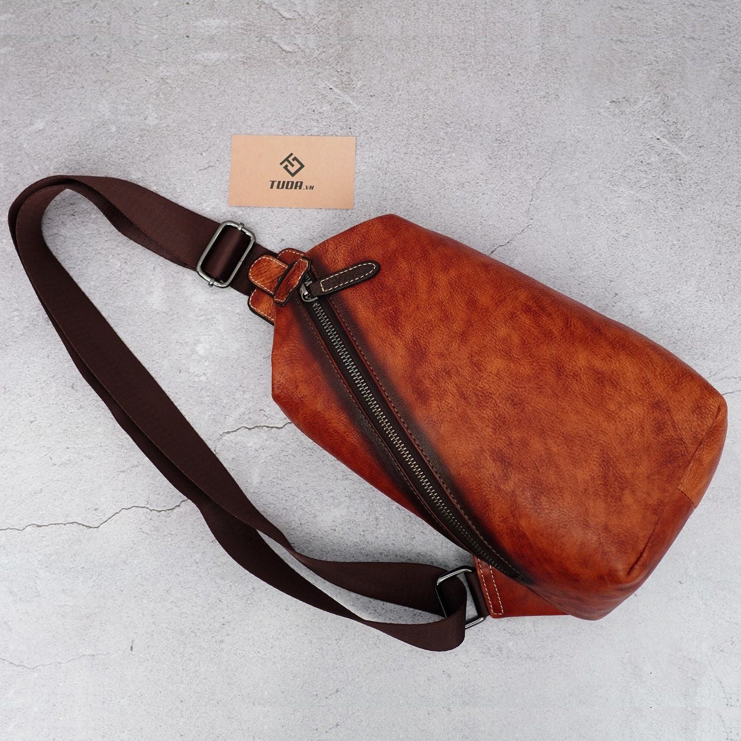 Túi Da VEG Italy Nhập Khẩu Đeo Chéo Trước Ngực VINTAGE TUDA SBM184