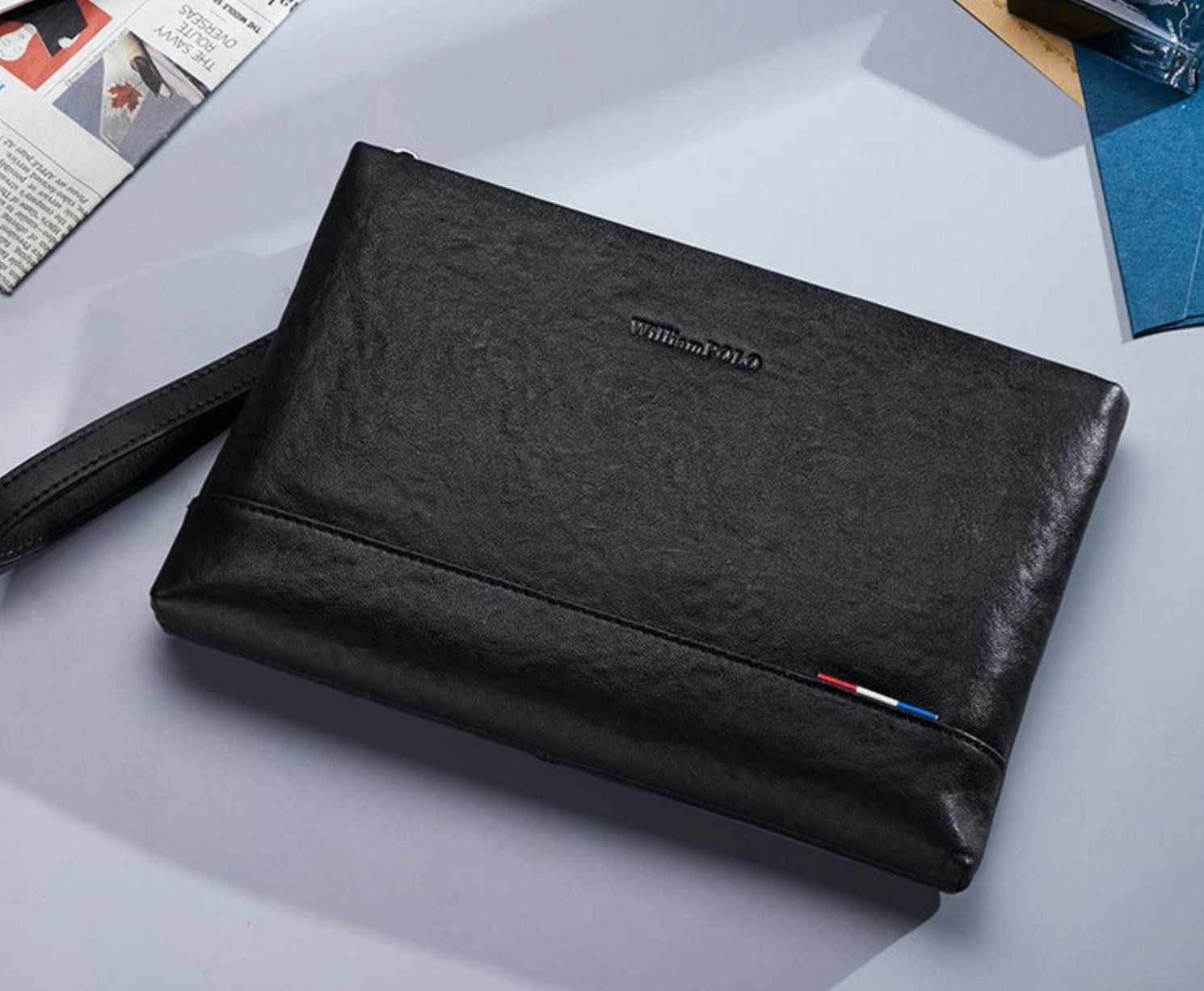 Ví Cầm Tay CLUTCH Nam Da Bò Thật William POLO Luxury CLH176