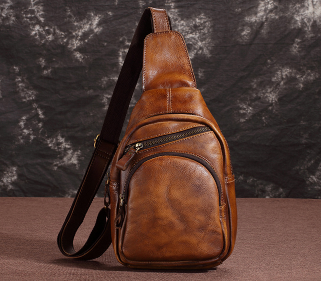 Túi da bò thật đeo chéo trước ngực SBM155