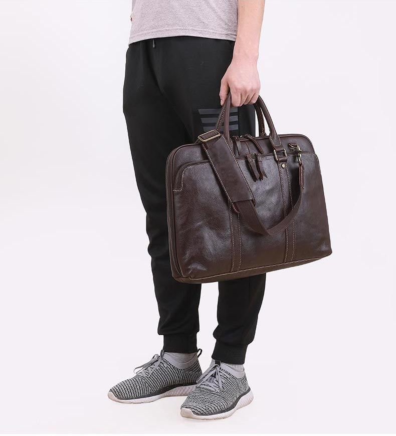 Cặp Doanh Nhân Da Bò Thật  Đựng Laptop & Hồ Sơ SBM270