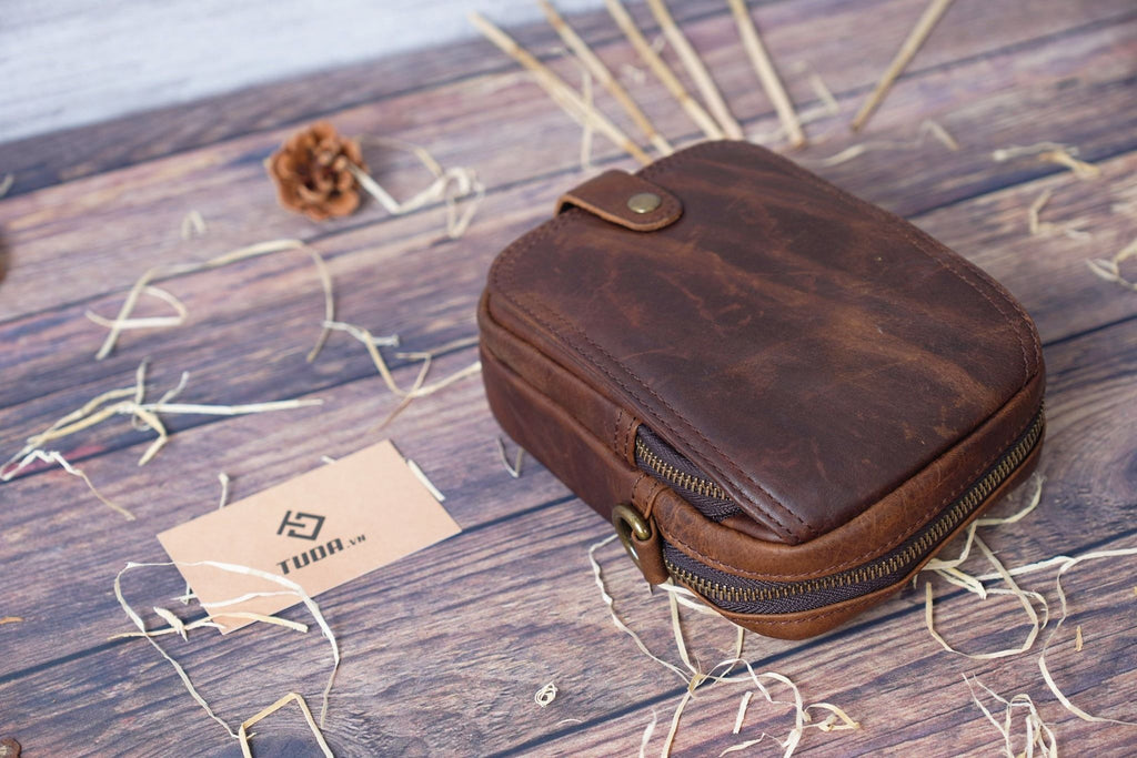 Túi da bò thật nhỏ gọn Berry & Ken RETRO - Classic edition SBM113