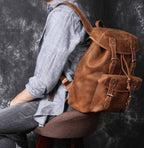 Balo Da Bò Sáp VINTAGE Chứa Laptop Đa Chức Năng BPL341