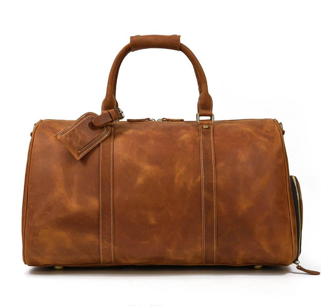 Túi Du Lịch Đa Năng Da Bò Sáp Nhập Khẩu Có Ngăn Chứa Giầy TBL306