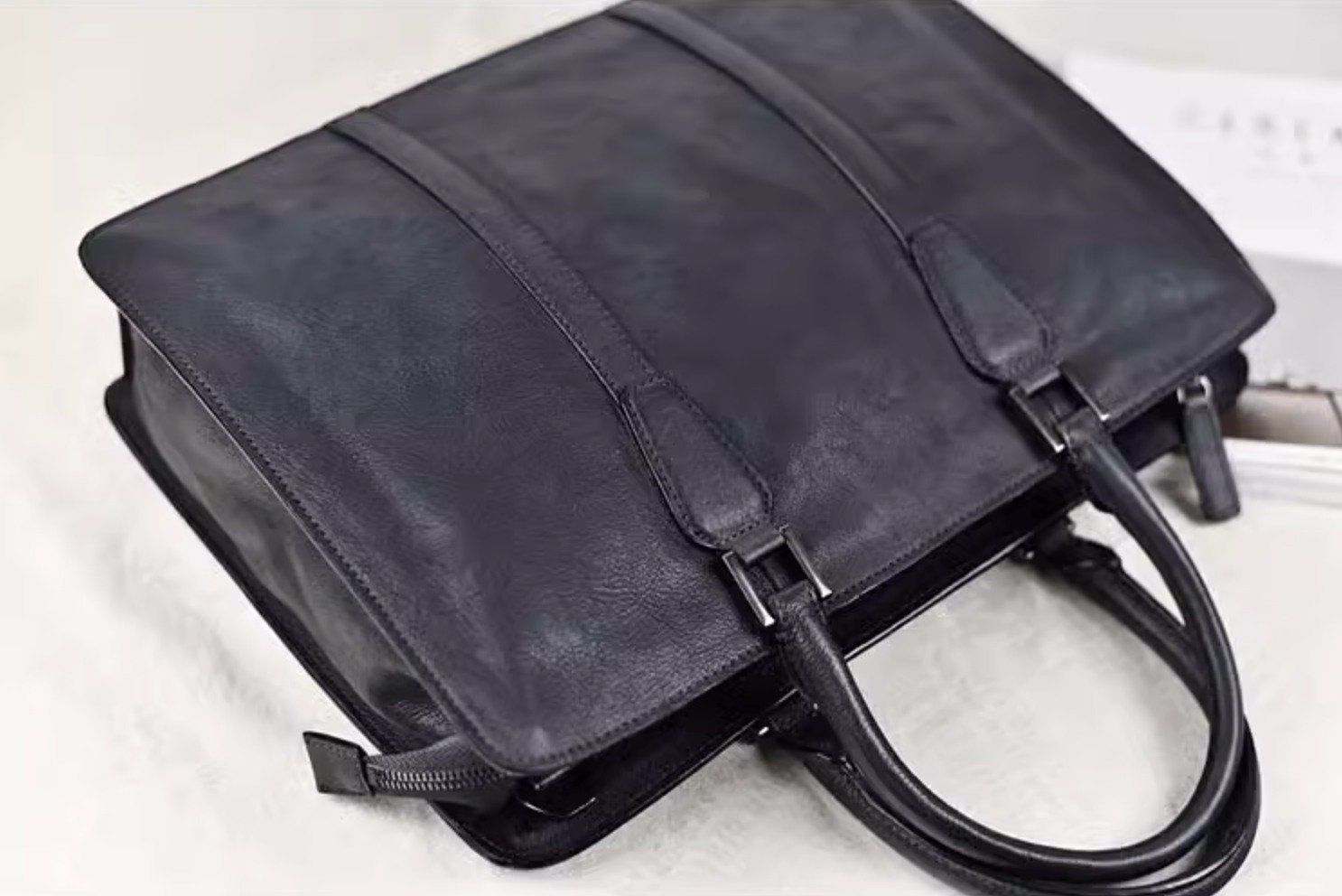 Cặp Da Bò VEG Patina Italy Cao Cấp Xách Tay Đựng Laptop & Hồ Sơ Bussiness Men SBM282