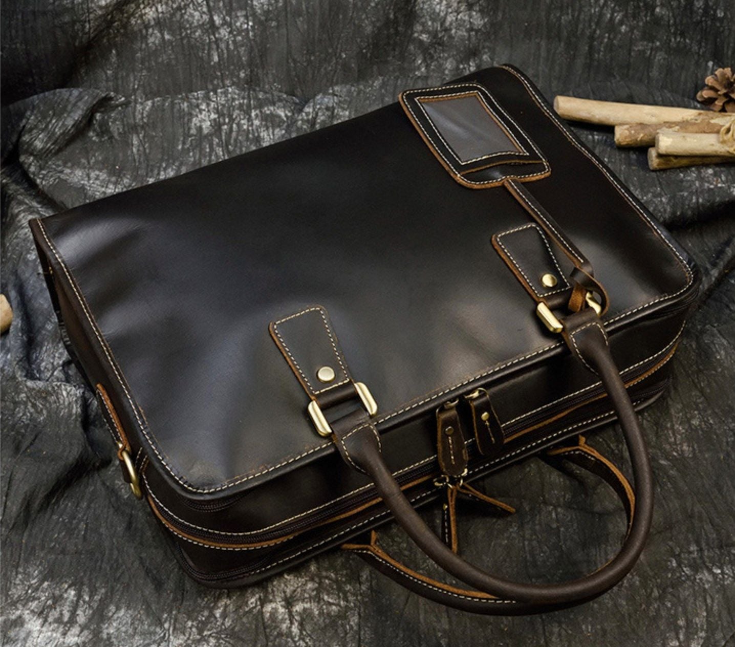 Cặp Da Công Sở Da Bò Sáp Đựng Laptop RETRO SBM272