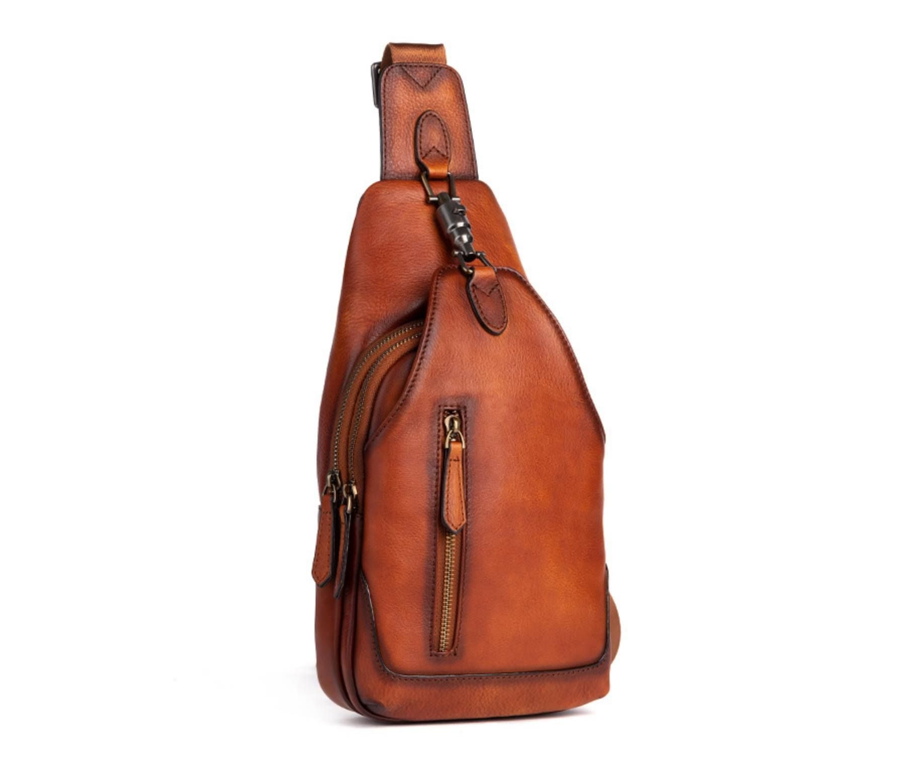 Túi Da Bò VEG Patina Ý Cao Cấp Đeo Chéo Trước Ngực VINTAGE SBM245