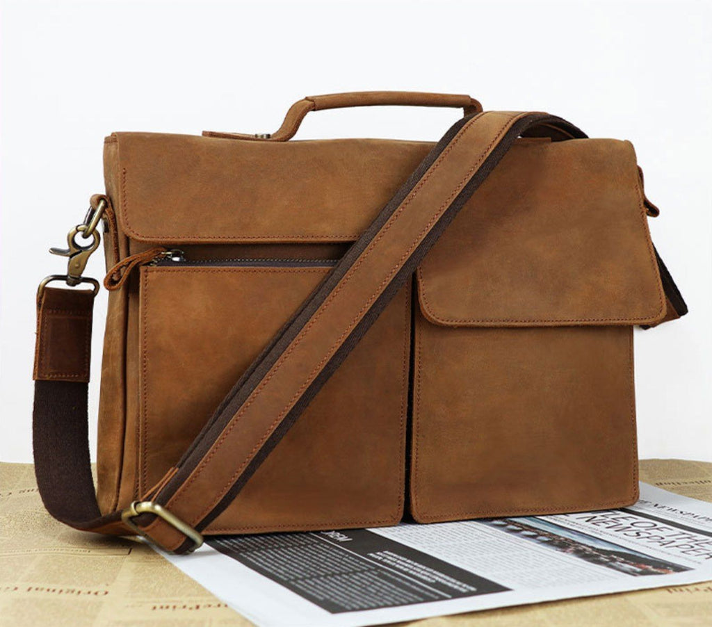 Cặp Xách Tay Da Bò Thật Đựng Laptop Bussiness Men SBM240