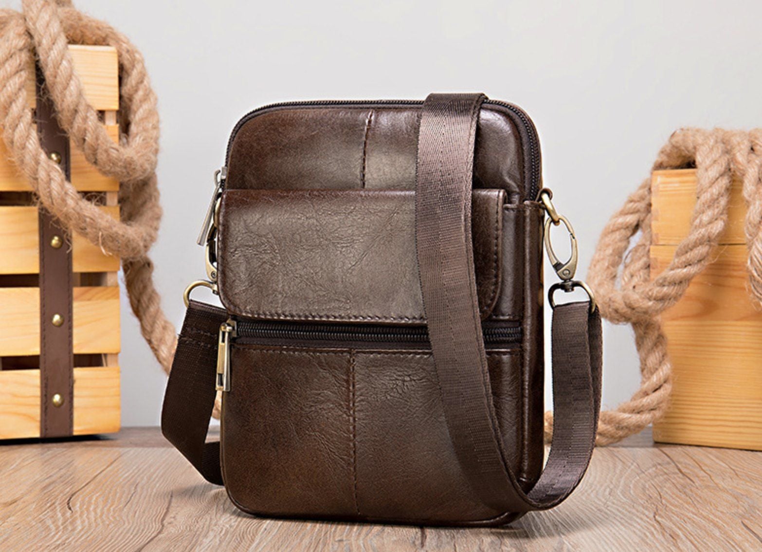 Túi Da Bò PULL UP Nhập Khẩu Đeo Chéo Đựng iPad Mini - Classic Edition TUDA SBM235