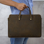 Cặp Da Doanh Nhân Da Bò Sáp Nhập Khẩu Xách Tay Đựng Laptop & Hồ Sơ Classic Edition SBM232