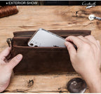 CLUTCH Cầm Tay Da Bò Sáp Nhập Khẩu VINTAGE CLH221