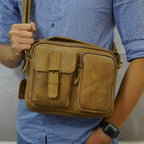 Túi Da Bò Thật RETRO Đeo Chéo & Xách Tay Đựng IPad SBM223