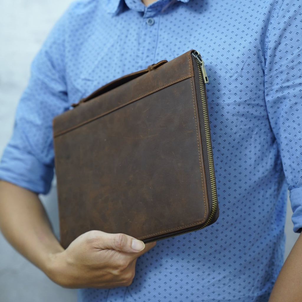 Cặp Da Bò Thật Cầm Tay Đa Năng RETRO, Phong Cách Doanh Nhân CLH212