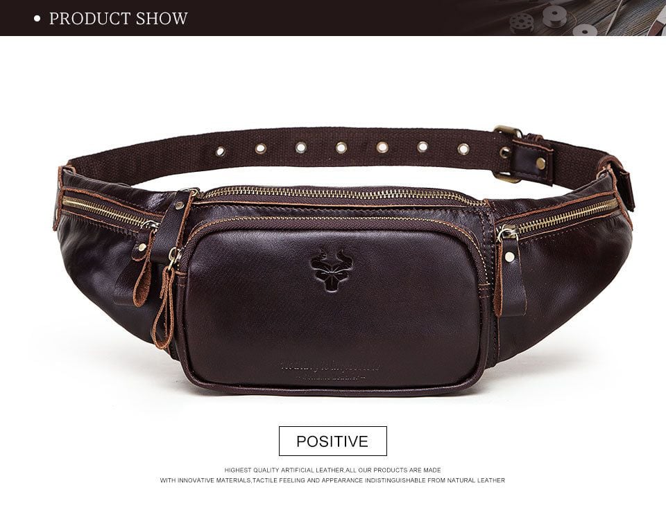 Túi Da Bò Thật Mini Đeo Chéo Ngực Và Thắt Lưng SBM213