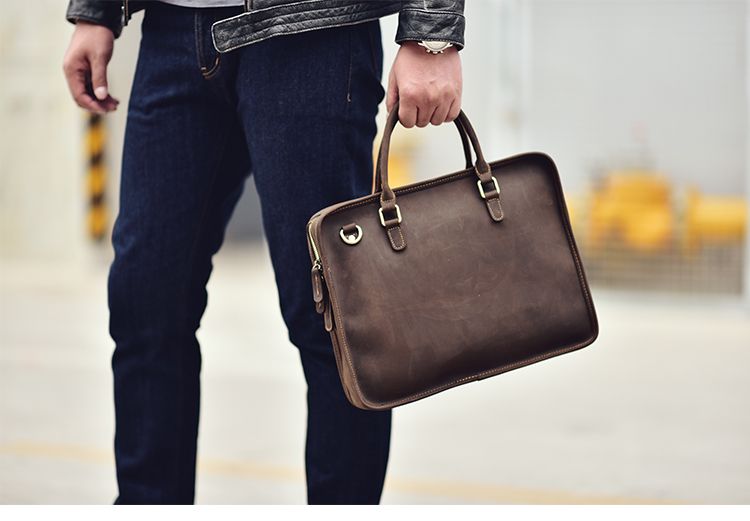 Cặp Xách Tay Công Sở Da Bò Thật Đựng Laptop Classic Edition SBM187