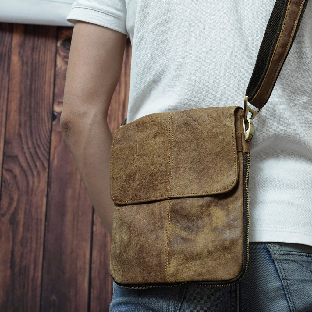 Túi Da Bò Thật Đeo Chéo Đựng IPad - Classic SBM180