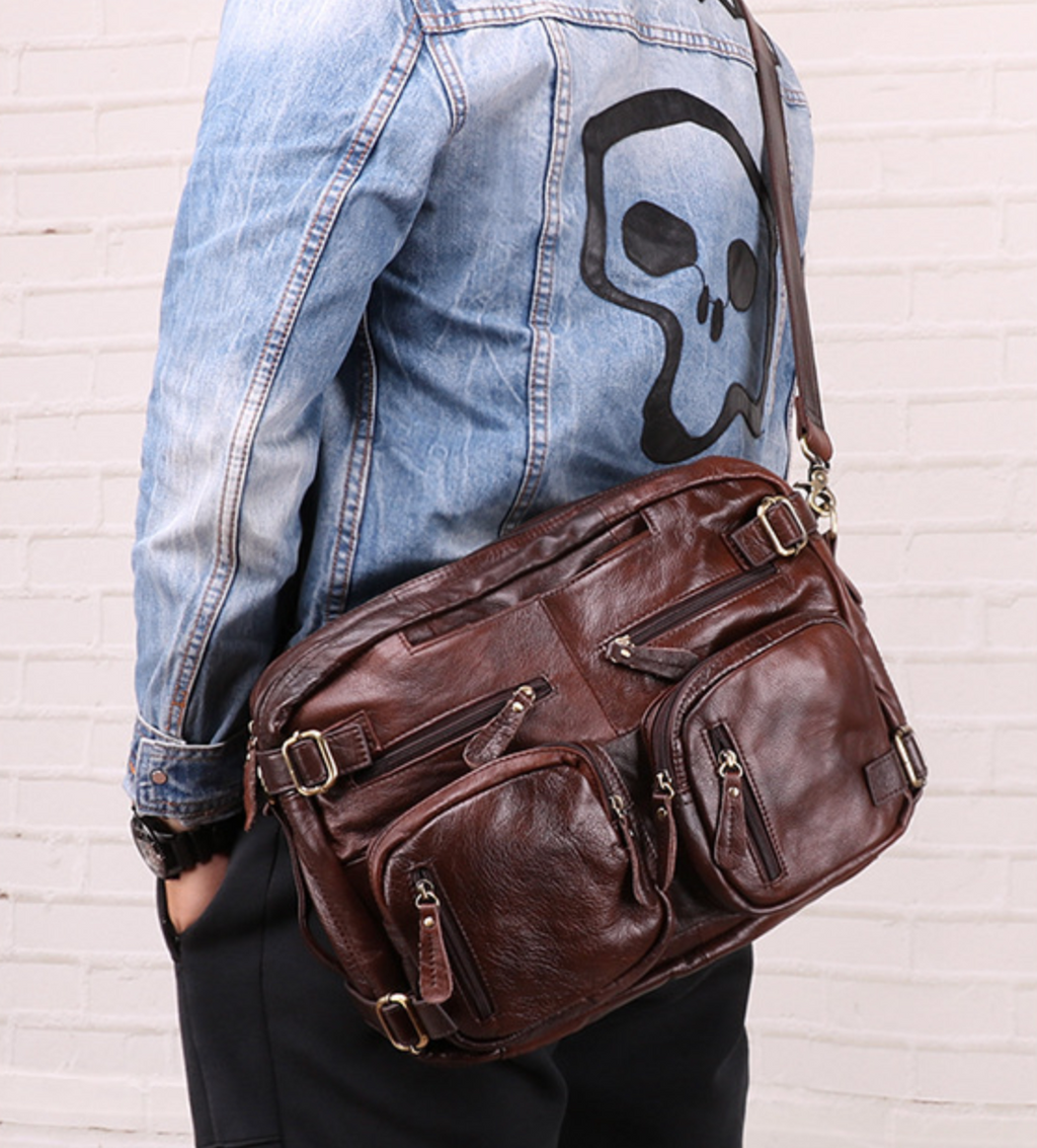 Cặp Da Bò Thật Đa Chức Năng Đựng Laptop Phong Cách VINTAGE BPL158