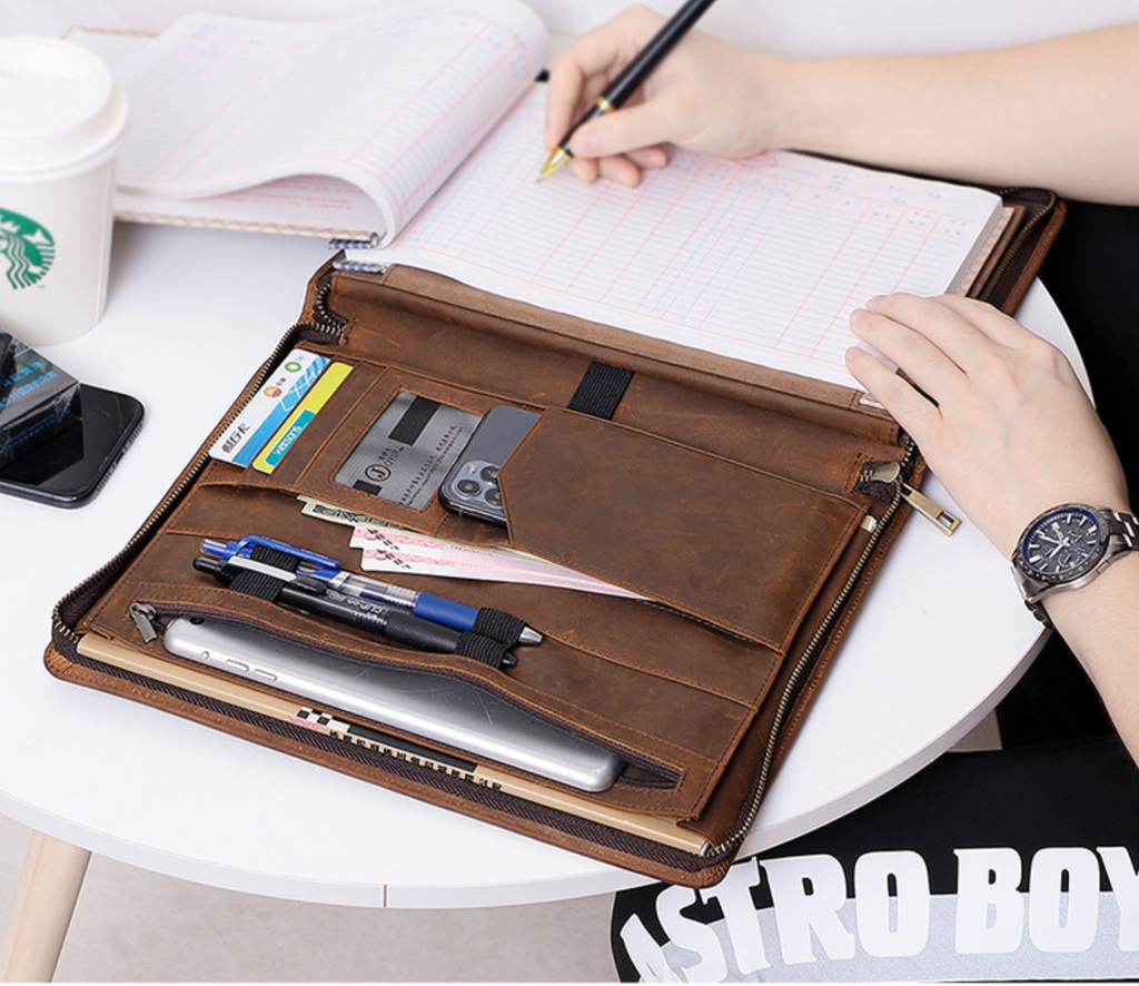 Cặp da bò thật cầm tay đa năng RETRO, đựng ipad phong cách doanh nhân CLH160