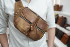 Túi da bò thật đeo chéo trước ngực VINTAGE SBM161