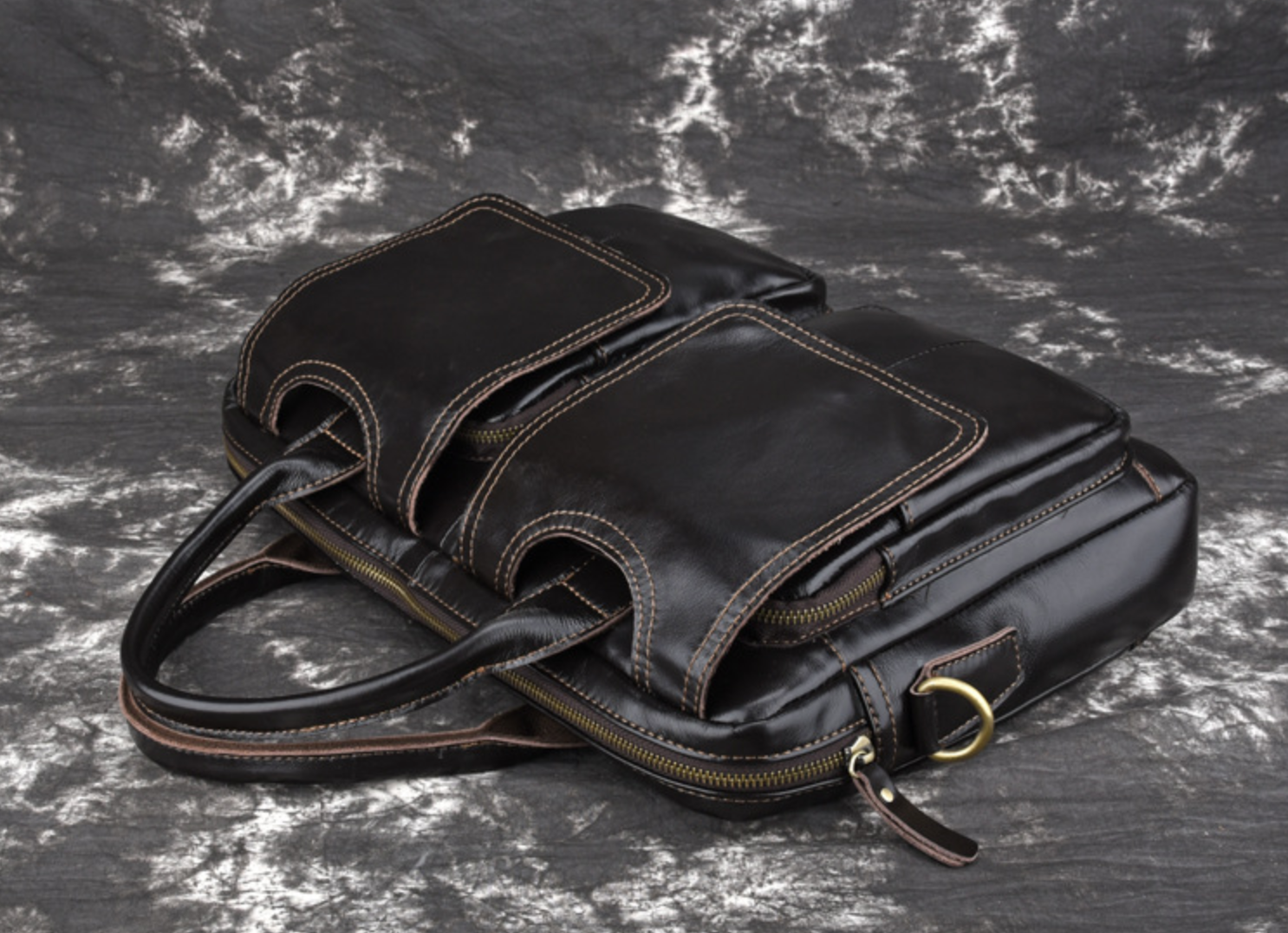 Túi da bò thật chứa laptop cho dân kinh doanh, công sở Berry&Ken SBM150