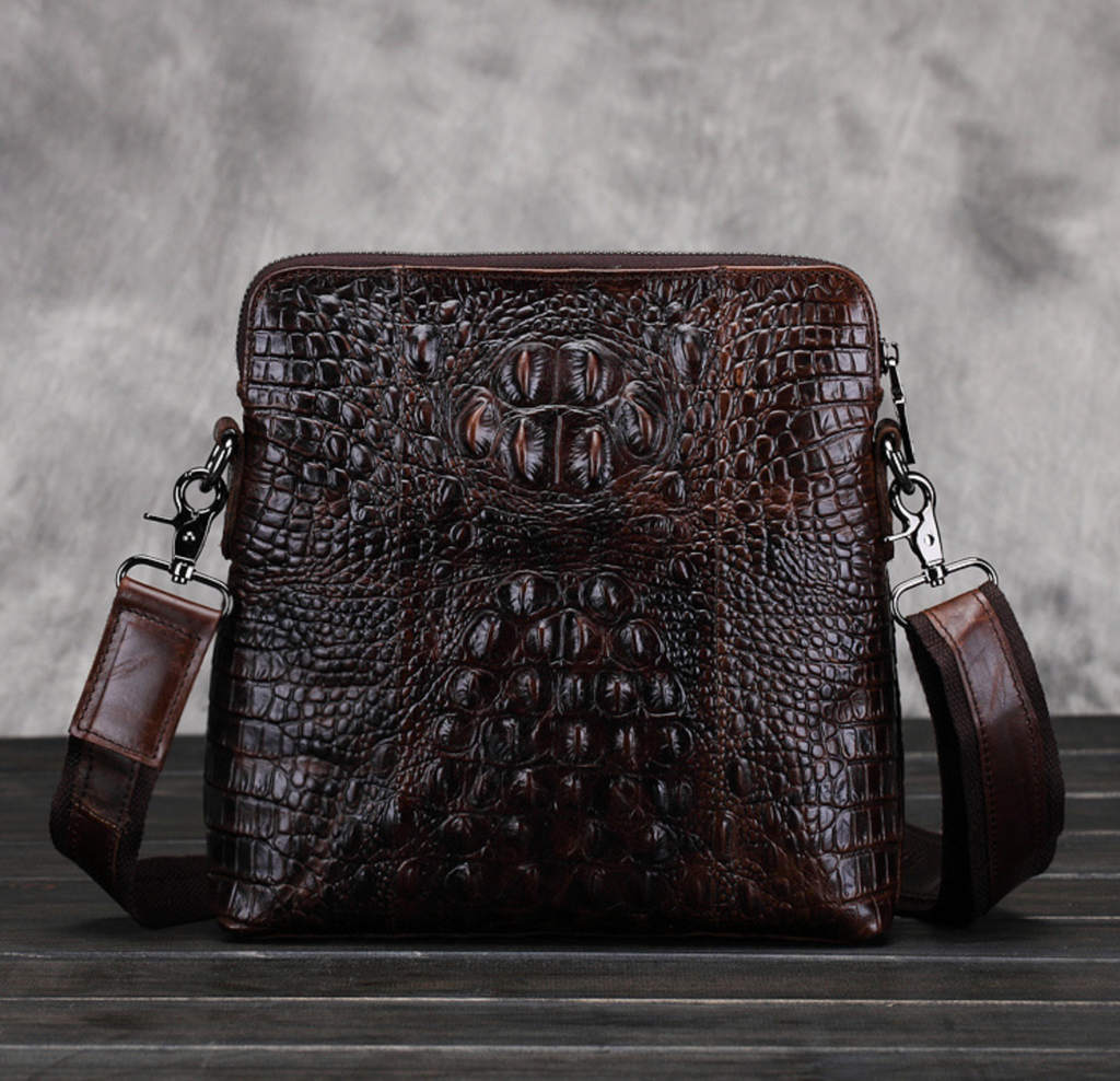 Túi Da Bò Thật Dập Vân Cá Sấu đựng ipad Berry & Ken RETRO - SBM129