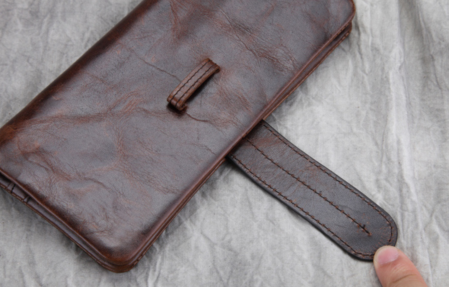 Ví Dài Cầm Tay Da Bò Thật Berry & Ken W120