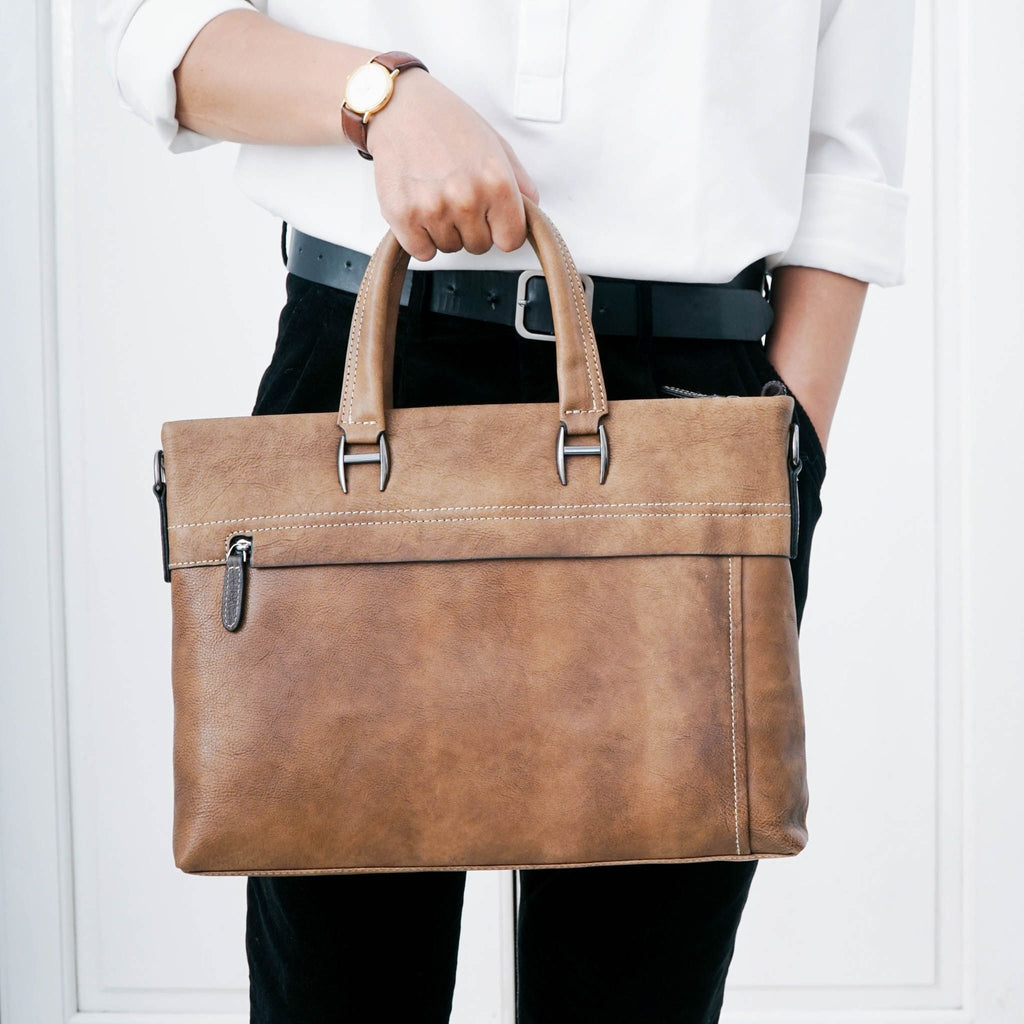 Cặp công sở Da Bò VEG Nhập Khẩu Retro chứa laptop Business Edition SBM96