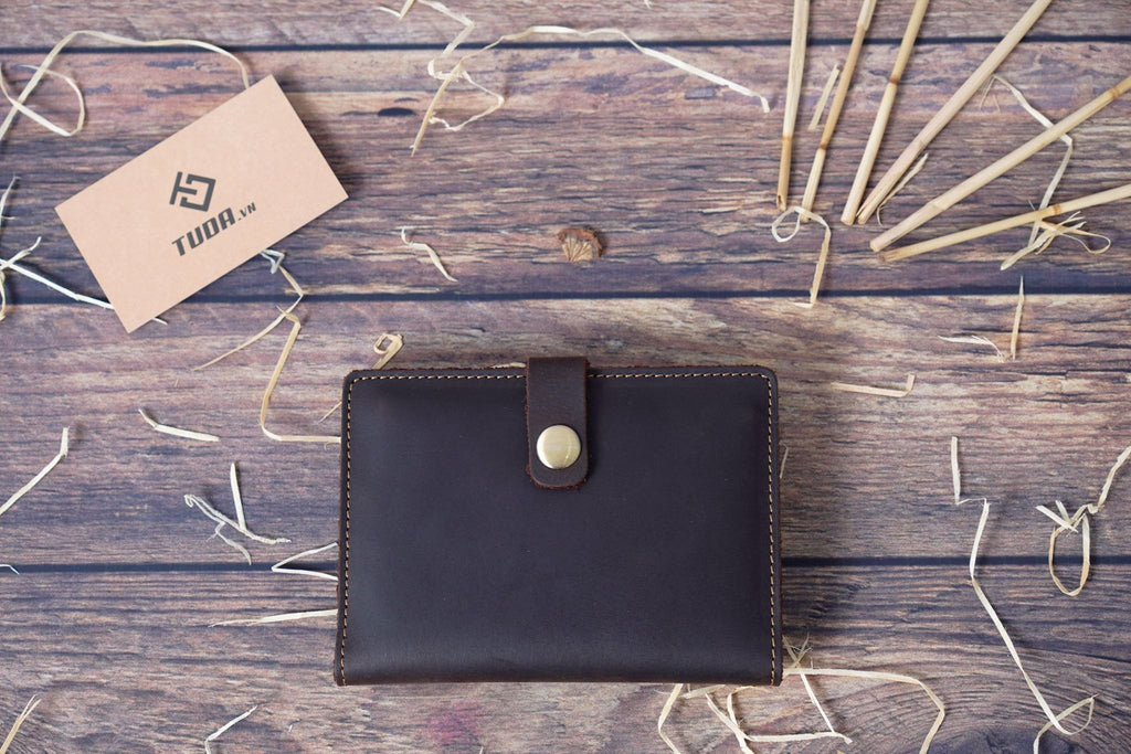 Ví Da Bò Sáp Đựng PASSPORT & CARD Đa Năng Gấp Cúc Bấm Classic Edition W108