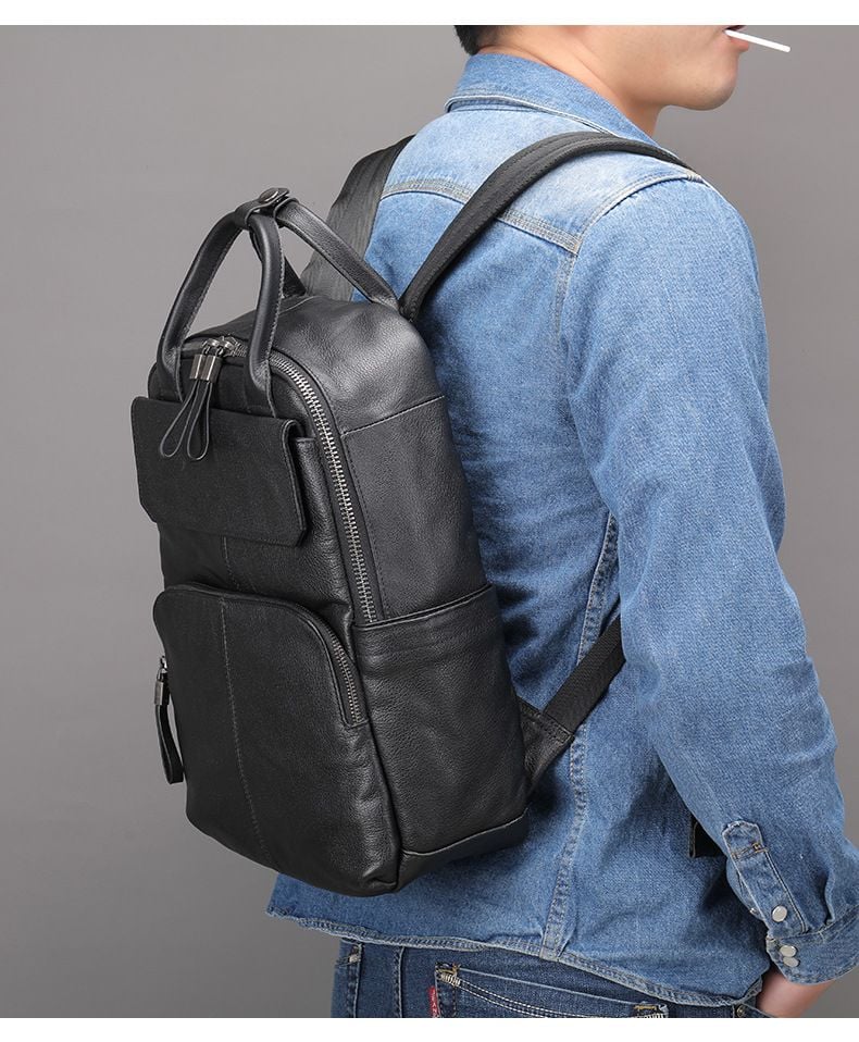 Balo Da Bò Thật VINTAGE Phong Cách Sang Trọng BPL350