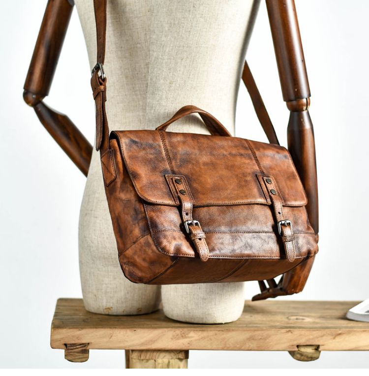 Cặp Da Bò VEG Patina Italy Cao Cấp Đựng Laptop & Hồ Sơ Bussiness Men SBM296